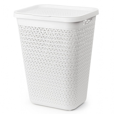 Корзина для белья 55л "Элемент" (белый)