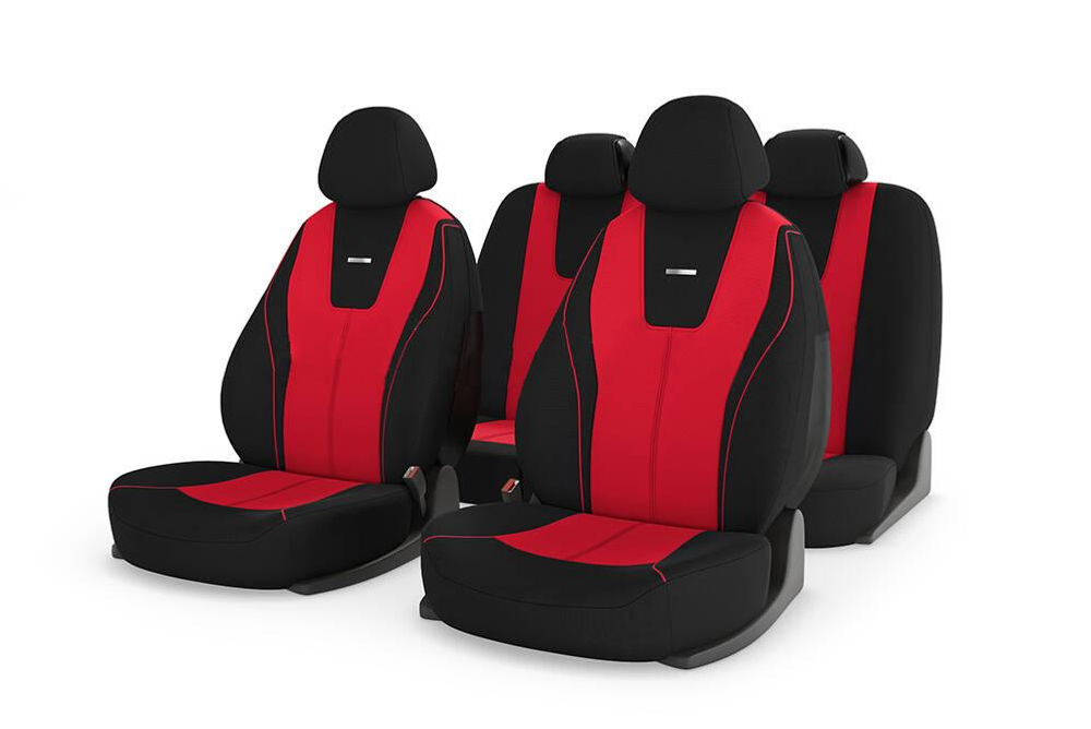 Чехлы на сидения CarFashion «DOUGLAS» 22041 - Трикотаж -красный/черный/красный