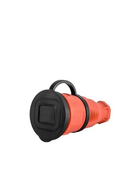 Розетка переносная DYNEL с крышкой с/з каучук 2P+PE 230V 16А IP44 Оранжевая (1/16)