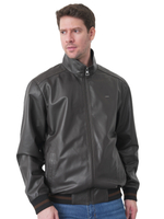 KHIMEONE Мужская кожаная демисезонная куртка (натуральная кожа наппа)