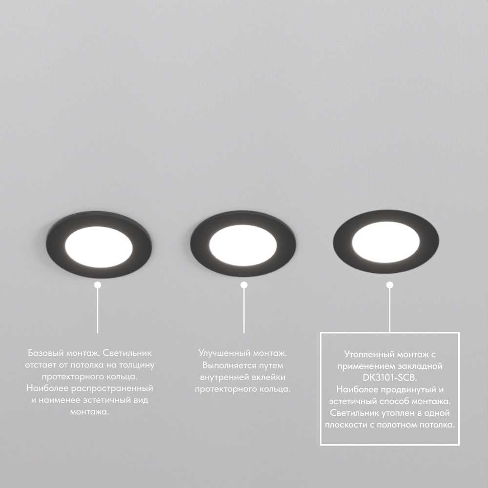 DK3101-BK Встраиваемый влагозащищенный светильник, IP65, до 10 Вт, LED, GU5,3, черный