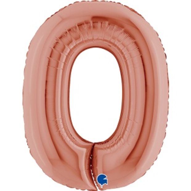 G Шар 40'' / 102 см "Цифра 0" Розовое Золото (БГ-60)