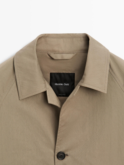 Massimo Dutti Легкий тренч из смесового хлопка, бежевый