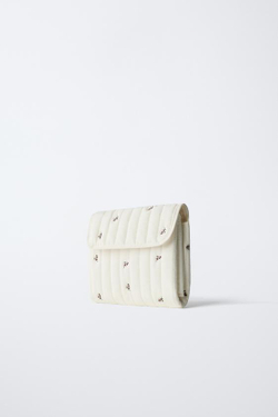 ZARA ПЕЛЕНАЛЬНЫЙ КОВРИК ДЛЯ МАМ С ЦВЕТОЧНЫМ ПРИНТОМ, ЭКРЮ