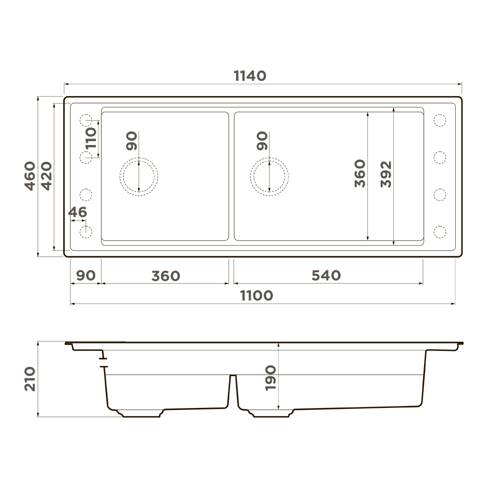 Кухонная мойка Omoikiri Sintesi Pro 114-2-U/I-WG
