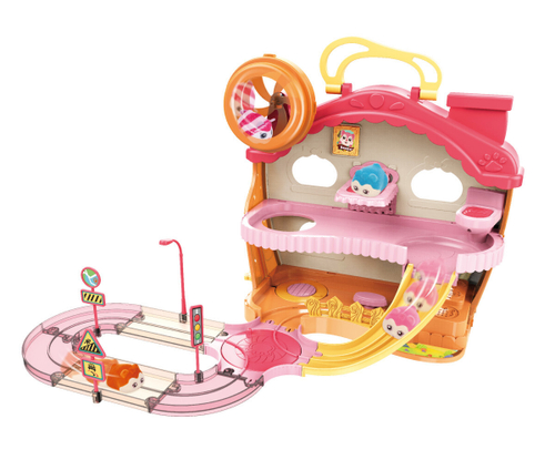 Набор игровой Fenfa "Город хомяков" Розовый хомяк и дом со светом и звуком - 1619B