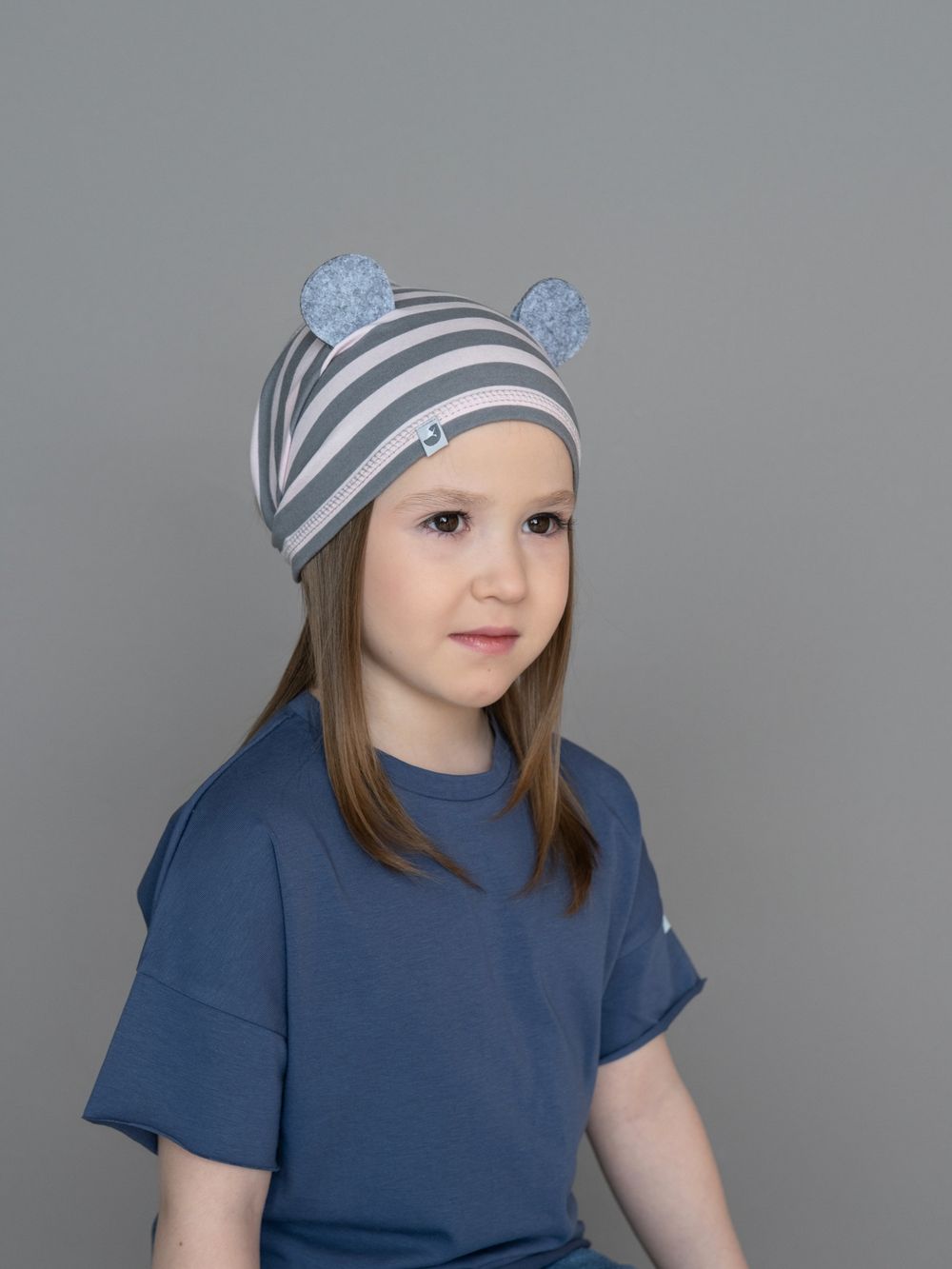 Косынка трикотажная ТЕДДИ (Розовый, серый мел)