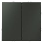 Выключатель с самовозвратом встраиваемый VOLTUM S70 двухклавишный 10А, (титан)