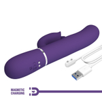 Сливовый вибратор-кролик с пульсацией Gigi - 22,8 см. (Цвет: сливовый)