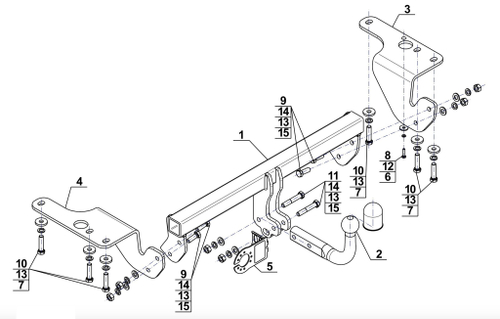 Фаркоп на Toyota Corolla седан 2013-2019 без подрезки бампера (паспорт и сертификат в комплекте)(без электрики) Steinhof.T-128
