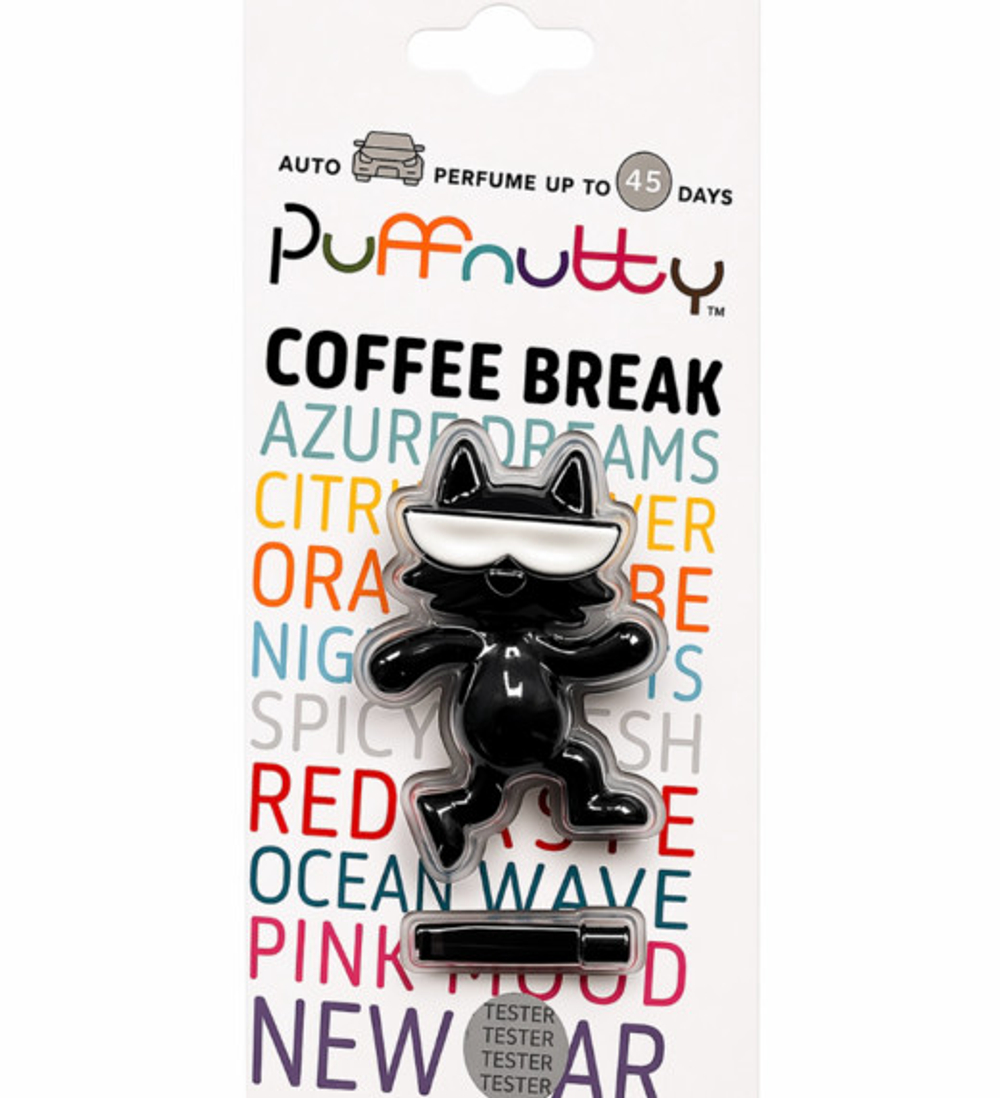 Ароматизатор для автомобиля PUFFNUTTY COFFE BREAK/ КОФЕ-БРЕЙК (черный)