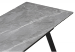 Керамический стол Woodville Норман 140(200)х80 серый мрамор larka grey, черный, ножки черные