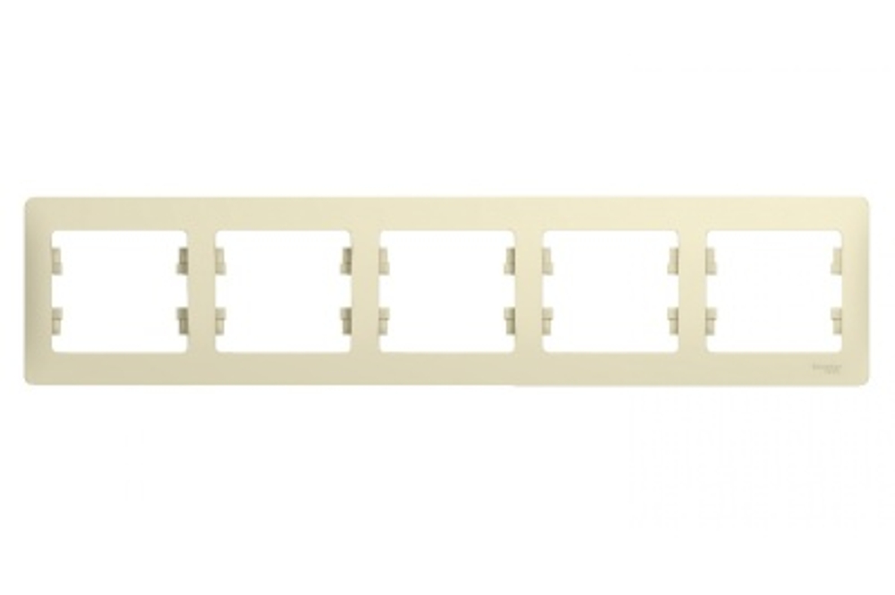 Рамка 5-ая Schneider Glossa горизонтальная бежевая