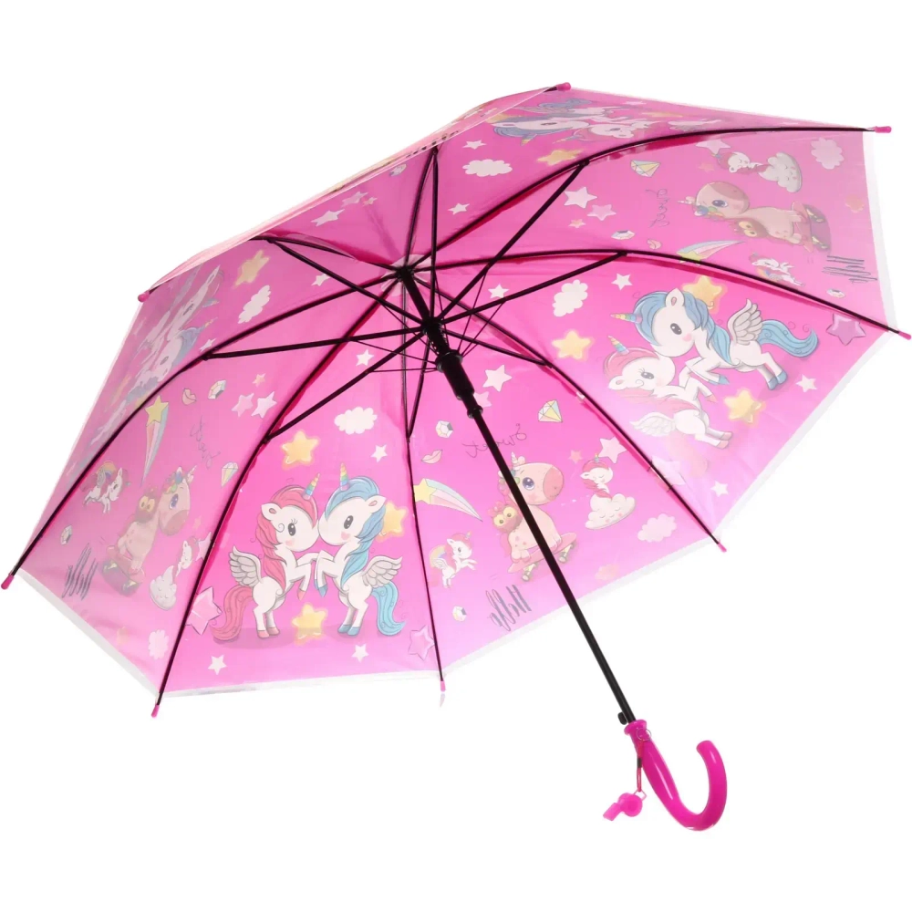 Зонт детский полуавтомат «Ultramarine - Единорожки», микс 4 цвета, 8 спиц, d-86см, длина в слож. виде 65см