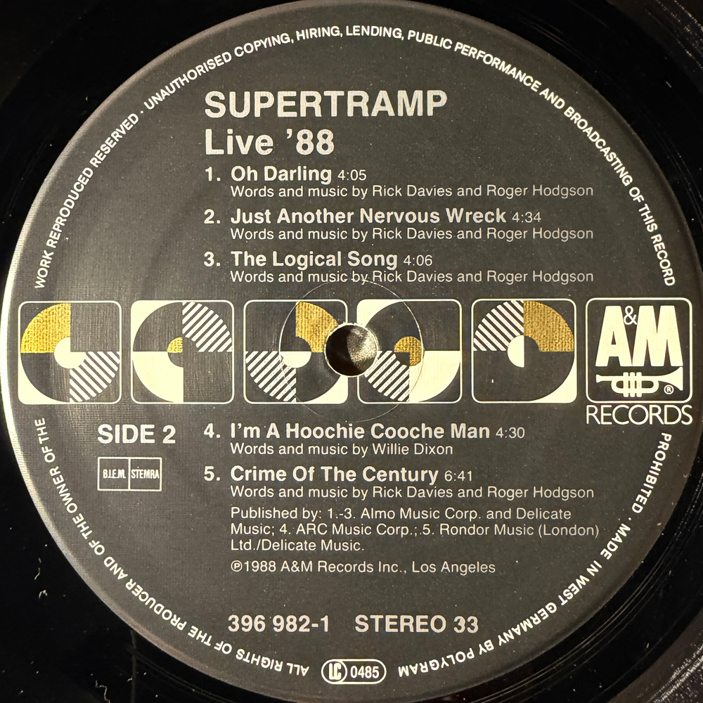 Supertramp - Live '88 (Германия 1988г.)