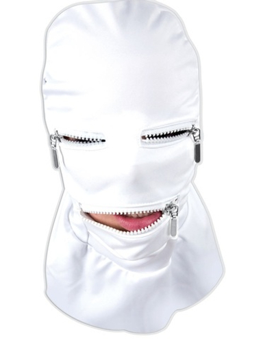 Шлем-маска с застежками-молниями размера S-M (Размер: S-M) (Цвет: белый)