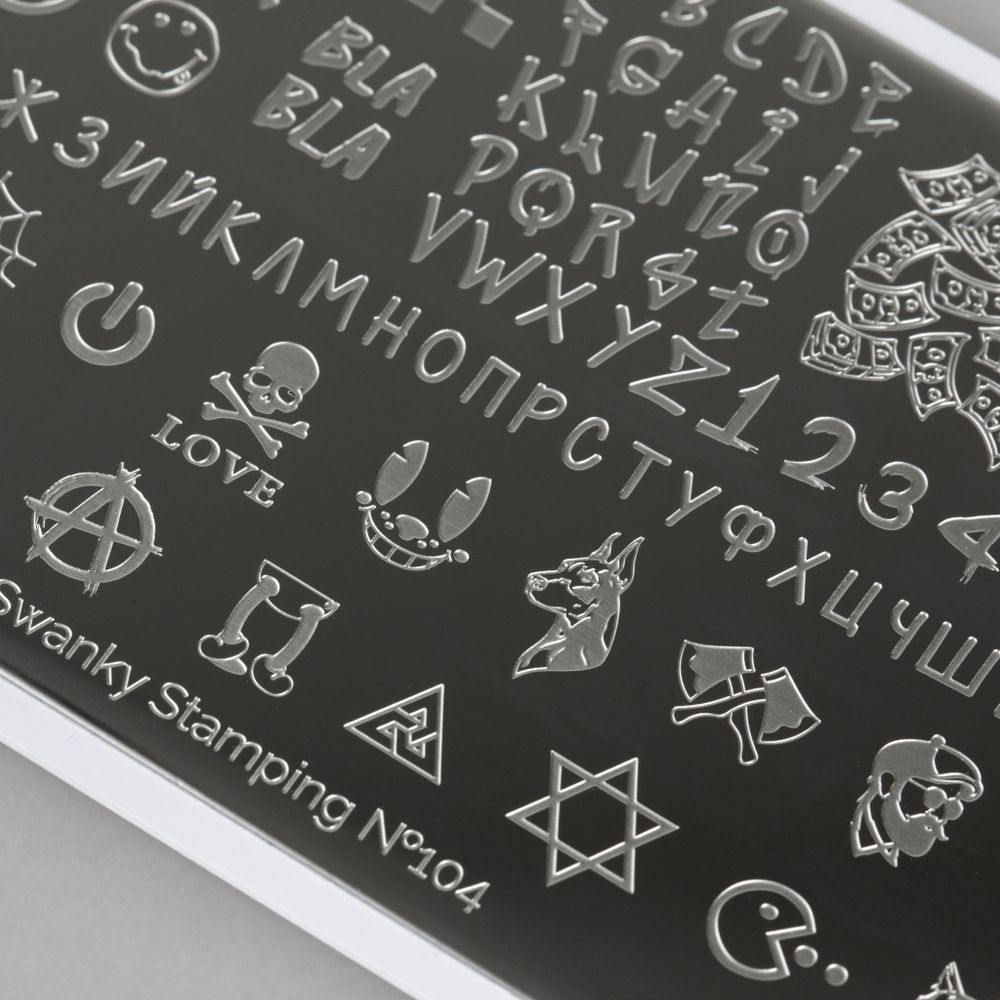 Swanky Stamping Пластина для стемпинга 104 текст