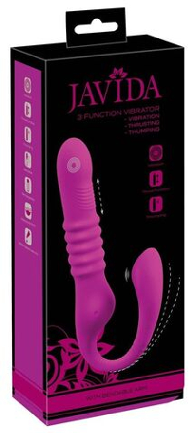Лиловый вибратор 3 Function Vibrator с функцией фрикций и постукиванием (Цвет: лиловый)