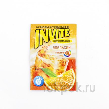 Растворимый напиток INVITE со вкусом апельсина, 9 гр