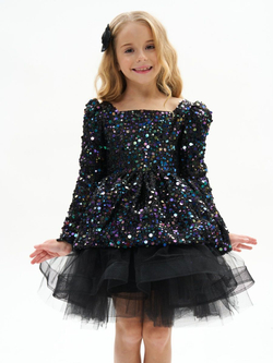 Нарядное новогоднее платье с пайетками Уэнсдэй