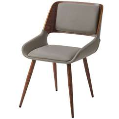 Стул Sven, серая экокожа, орех