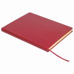 Блокнот А5 (148х218 мм), BRAUBERG "Income", 128 л., гладкий кожзаменитель, клетка, красный, 125209