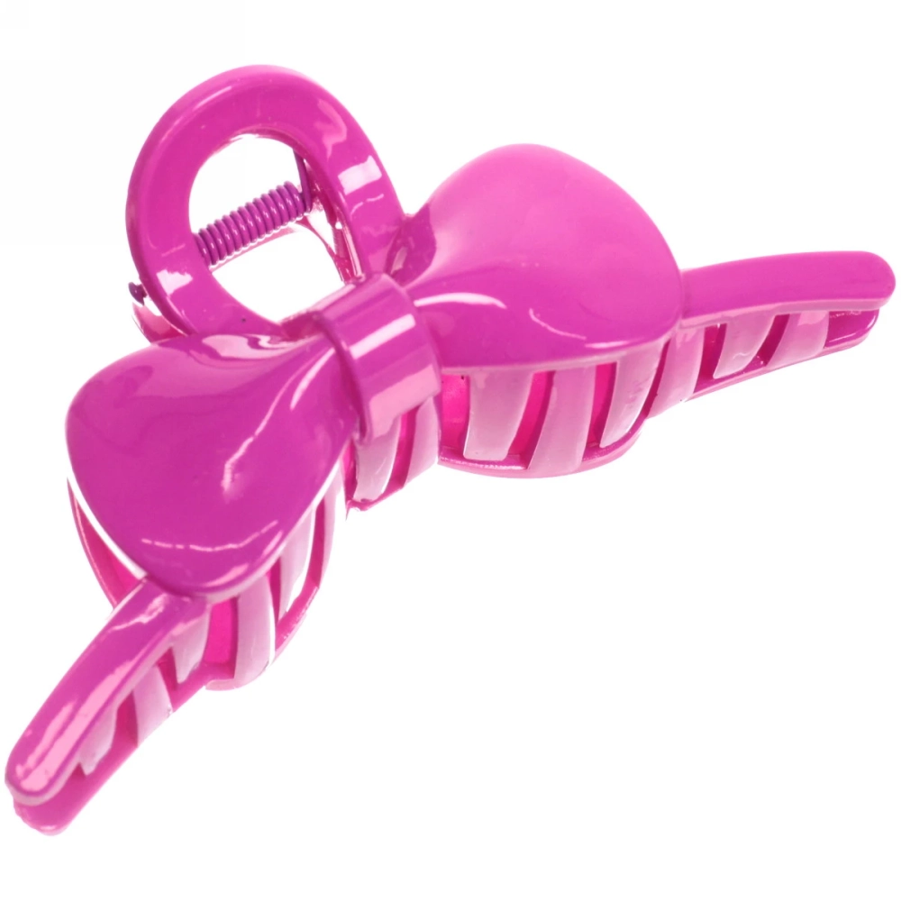 Заколка-краб для волос на блистере «Magic Gloss», бантик, микс 6 цветов, 11см