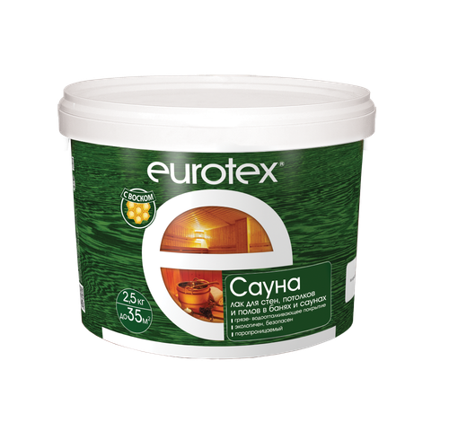 Лак для бань и саун ЕВРОТЕКС САУНА шелковисто-матовый 2,5кг "РОГНЕДА", 13235