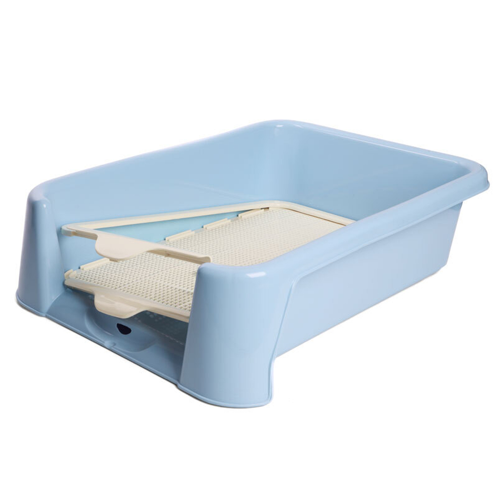 Туалет для собак "Бригантина" (сетка в комплекте) M, голубой, 520*400*150мм, серия HYGIENE, Triol