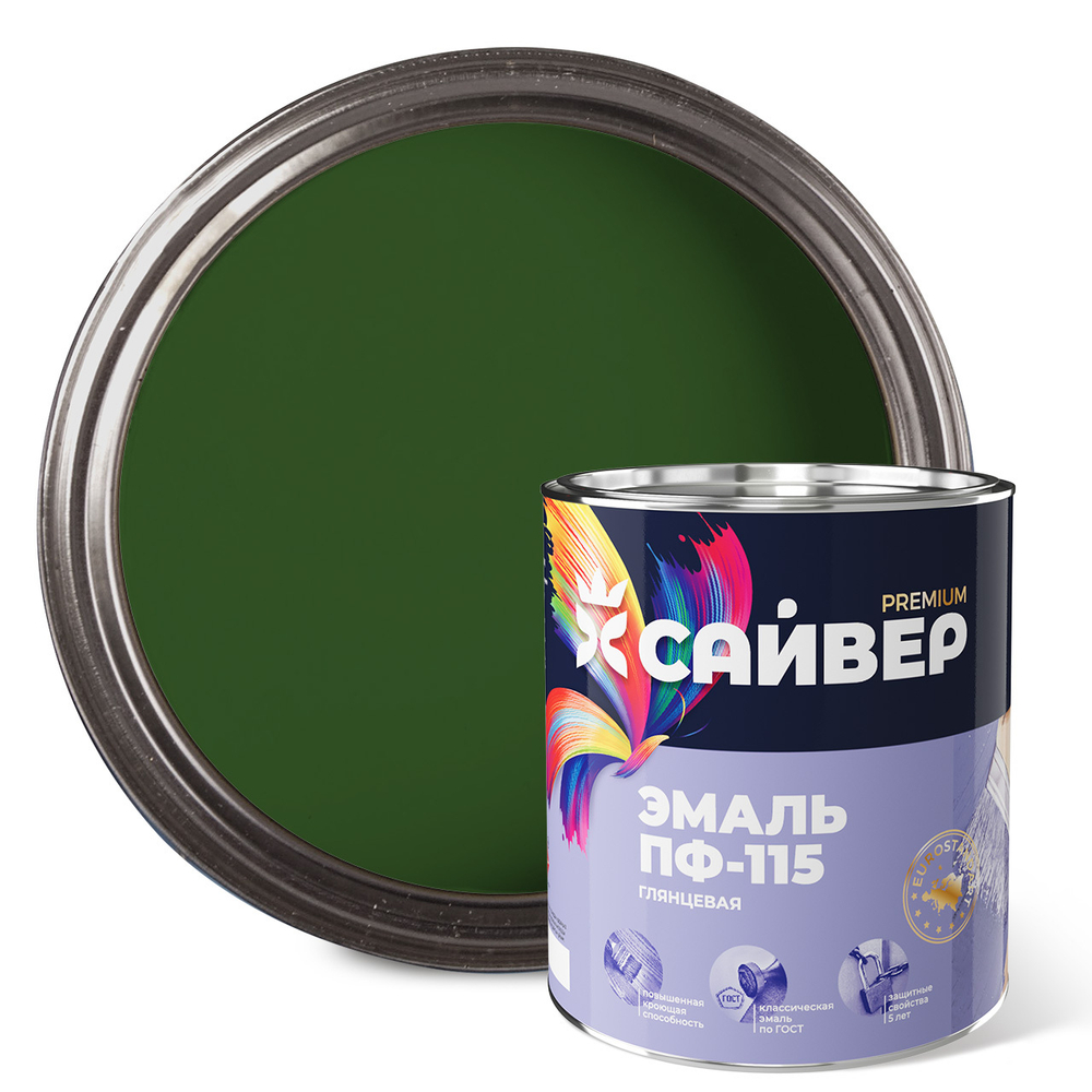 САЙВЕР  Эмаль ПФ-115 Темно-зеленая 2,7кг ГОСТ 6465-76