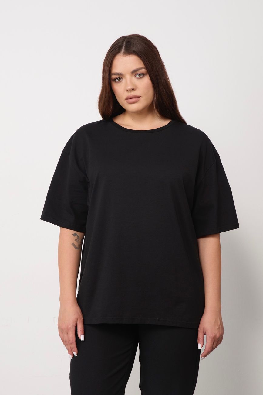 Футболка прямого кроя, черный