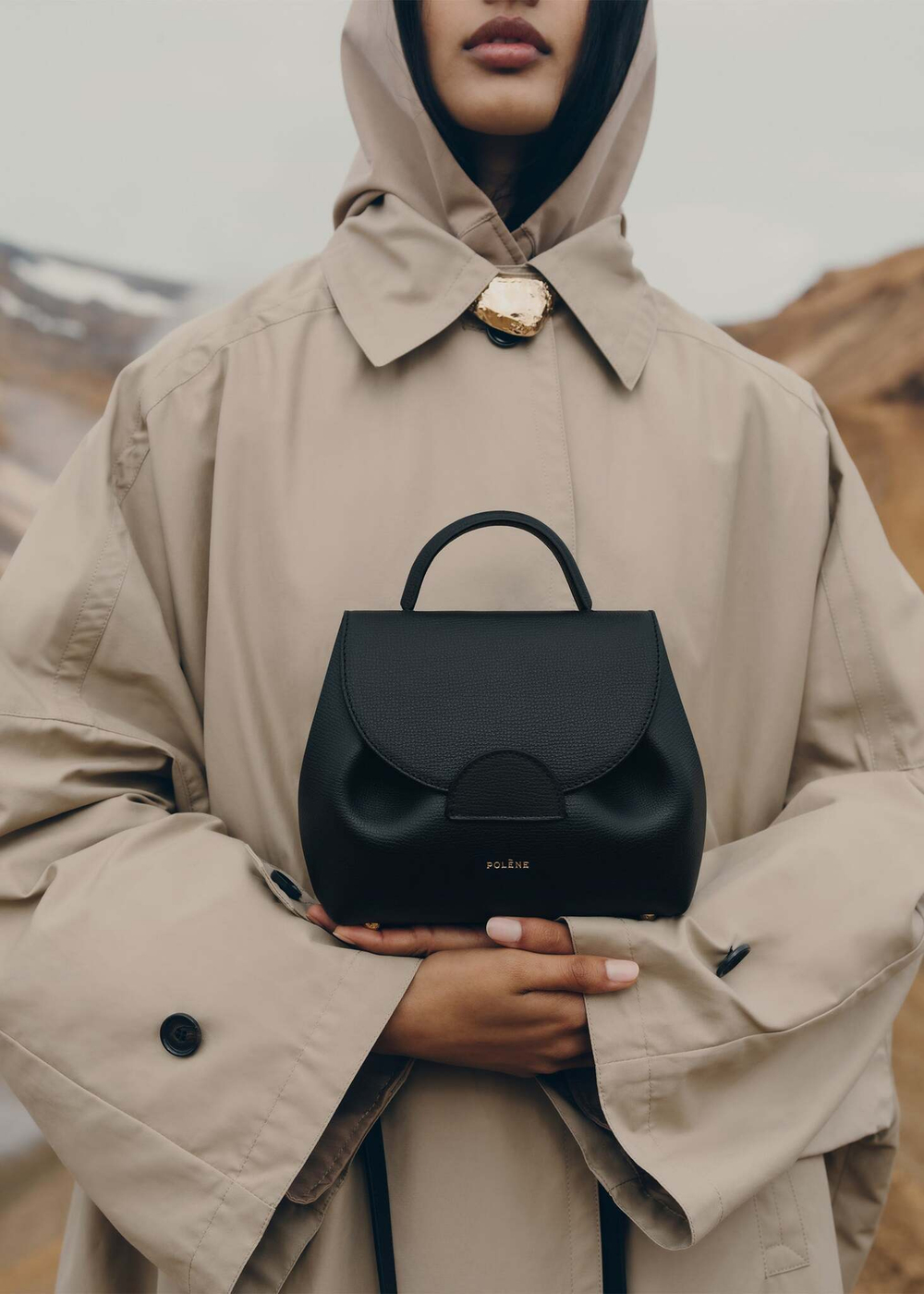 Сумка Polene Numéro Un Nano EDITION TEXTURED BLACK