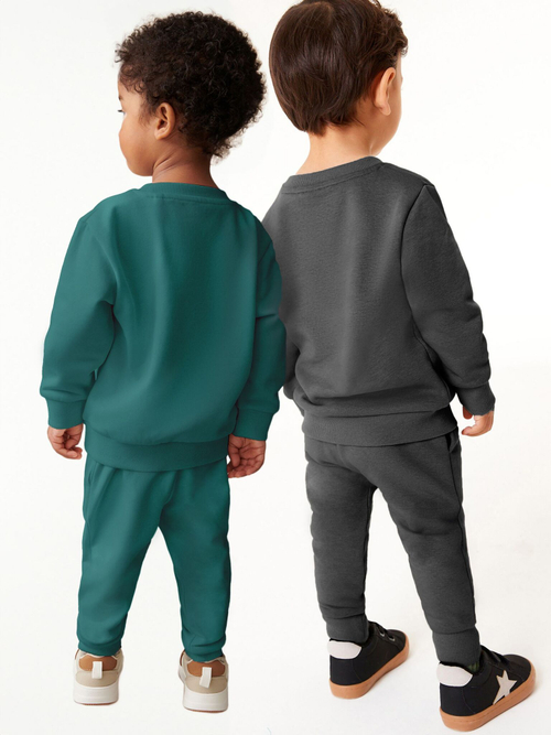 Толстовка и джоггеры в комплекте для мальчика Next B51-083, 2 шт., Серый, Темно-зеленый