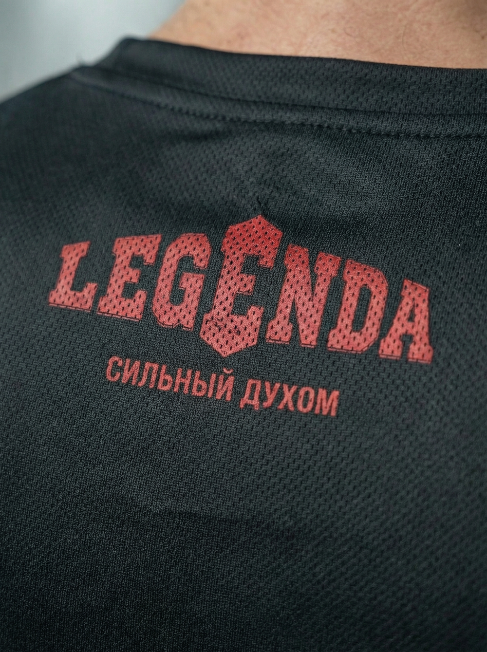 Футболка тренировочная мужская черная LEGENDA Кости боевые