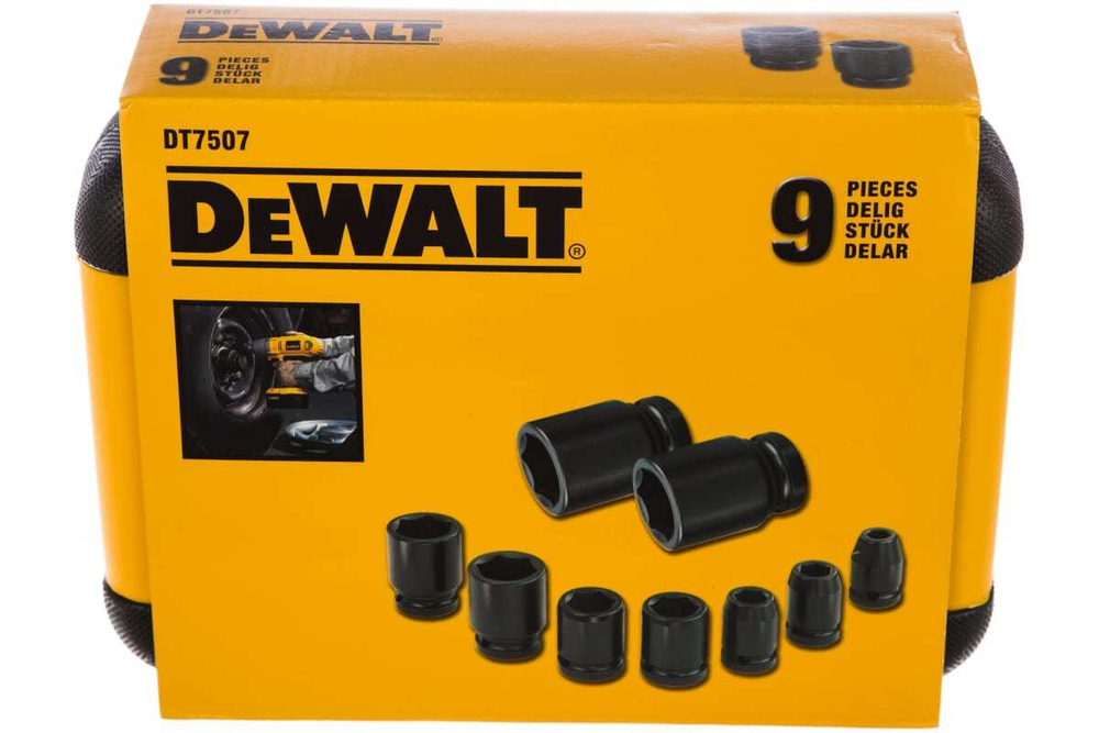Набор ударных торцевых головок (10-27 мм; 1/2"; 9 шт.) DEWALT DT7507