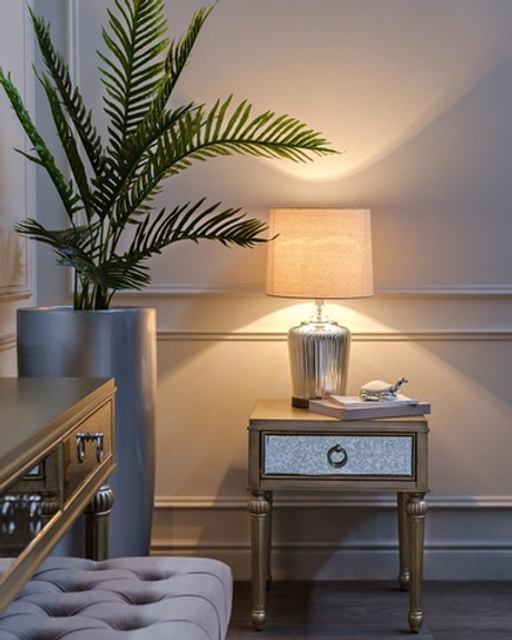 Кашпо для цветов напольное 33x91см Garda Decor гладкое серебряное