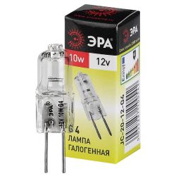 Лампа галогенная ЭРА G4-JC-10W-12V G4 10Вт капсула теплый белый свет | Лампы галогенные Капсульные (G4, G9)
