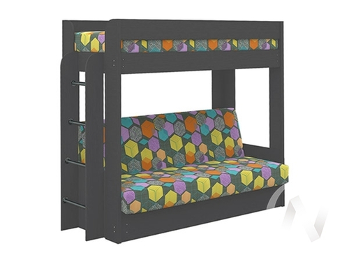 Диван-кровать двухъярусный КМ.009.01-016-00 (графит серый/GEOMETRY MULTY 1 вариант)