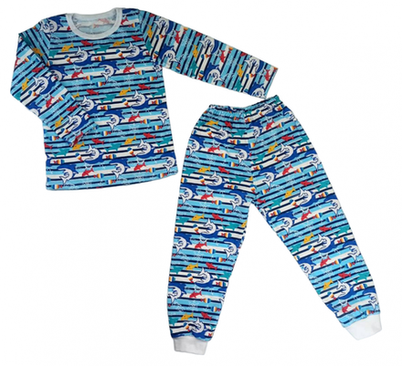 Пижама 903/66 полоски, акулы, рыбы