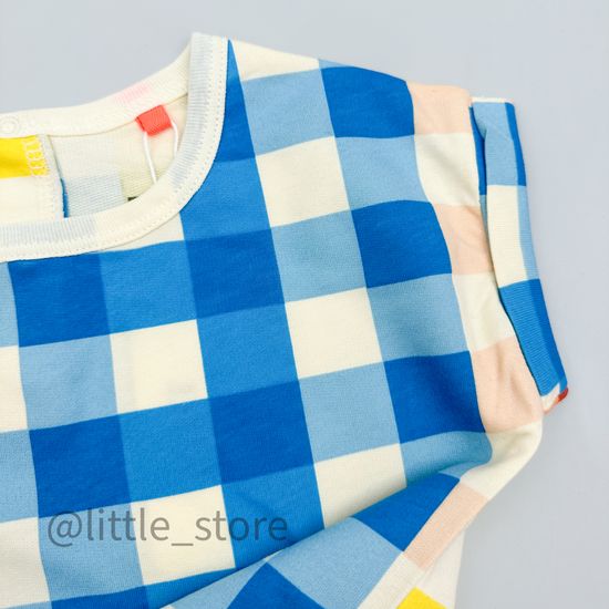 Футболка из футера (тонкого) Moi Noi, Клетка на бежевом