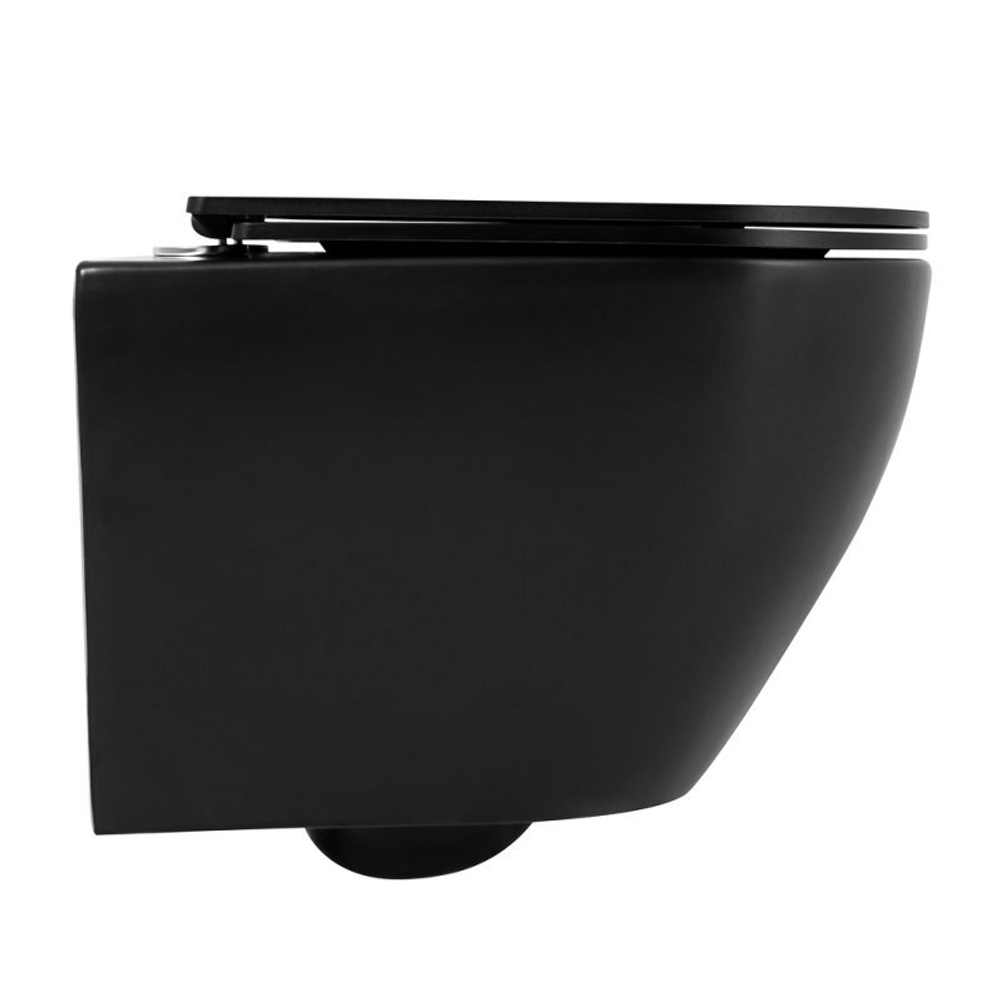 BLACK ESTELLA RIMLESS Безободковый подвесной унитаз EWC700-121B