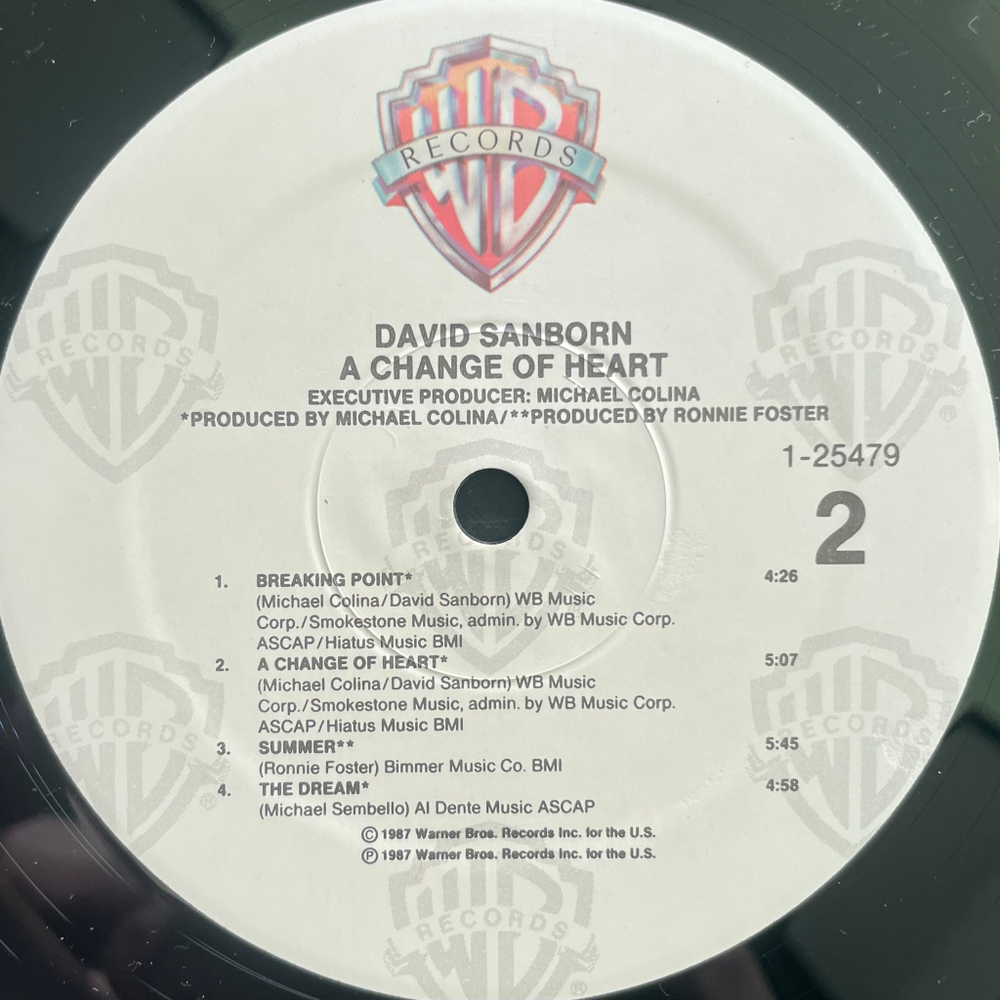 Виниловая пластинка David Sanborn ‎– A Change Of Heart LP