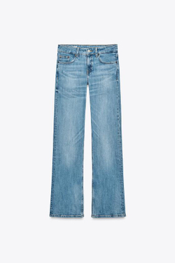 ZARA ДЖИНСЫ СВОБОДНОГО КРОЯ С НИЗКОЙ ПОСАДКОЙ, СИНИЙ