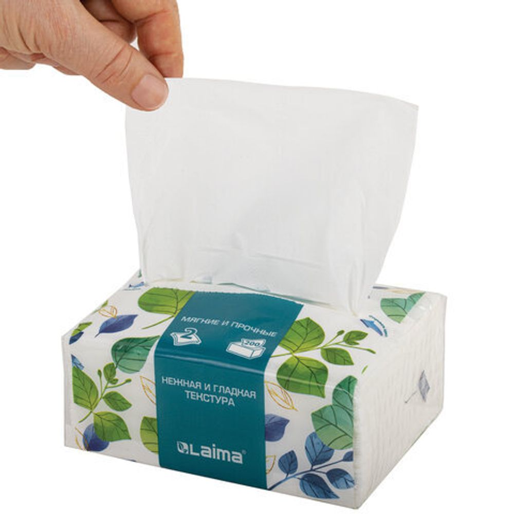 Салфетки косметические 200 шт. в упаковке, 2 слоя, 13,5х19 см, LAIMA PREMIUM UNIT PACK, 116357
