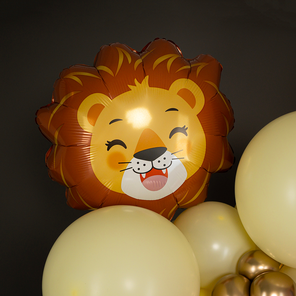 Шар (23""/58 см) Фигура, Голова, Счастливый Лев, 1 шт. В048