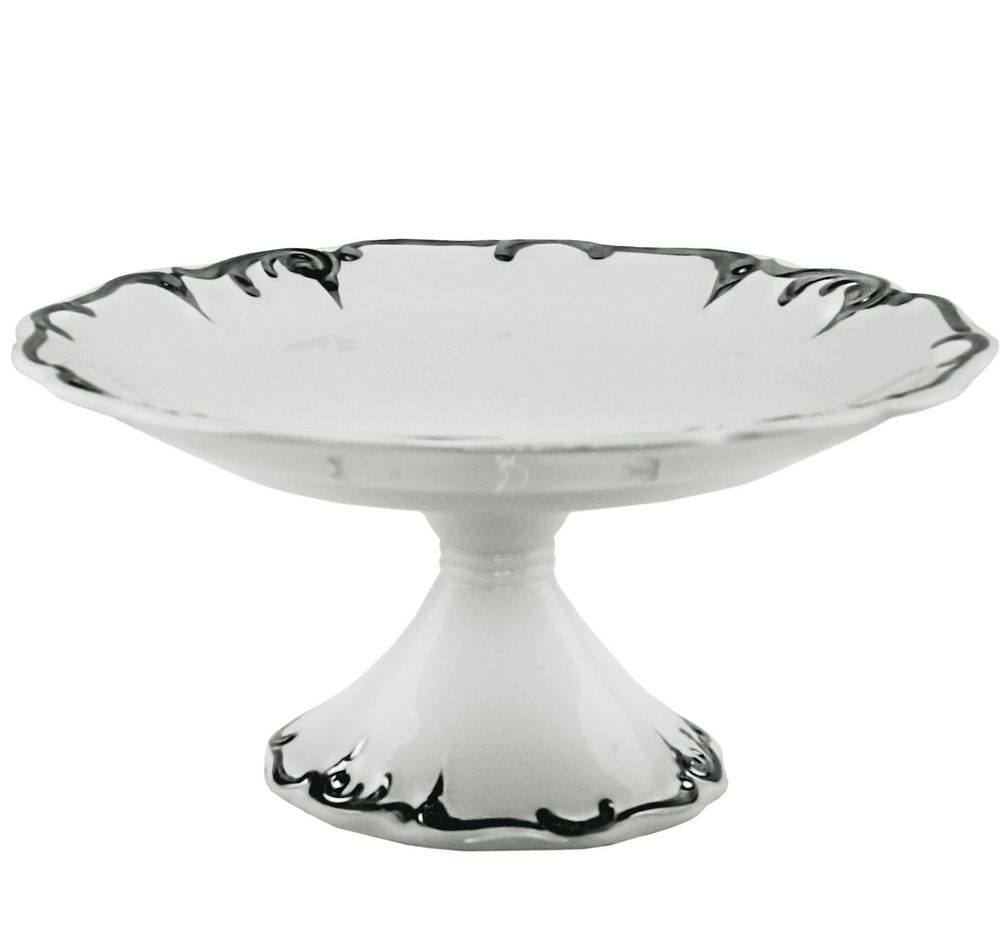 Lenardi 666-390 Блюдо 28см на ножке ARGENTO в под.уп.(х4)Фарфор