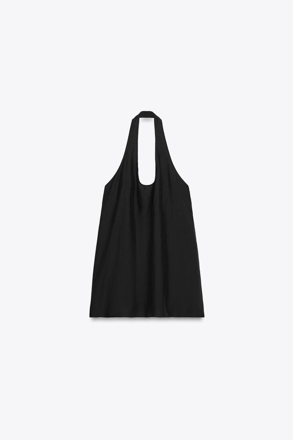 ZARA ТОП-ХАЛТЕР ИЗ СТРУЯЩЕЙСЯ ТКАНИ — ZW COLLECTION, ЧЕРНЫЙ