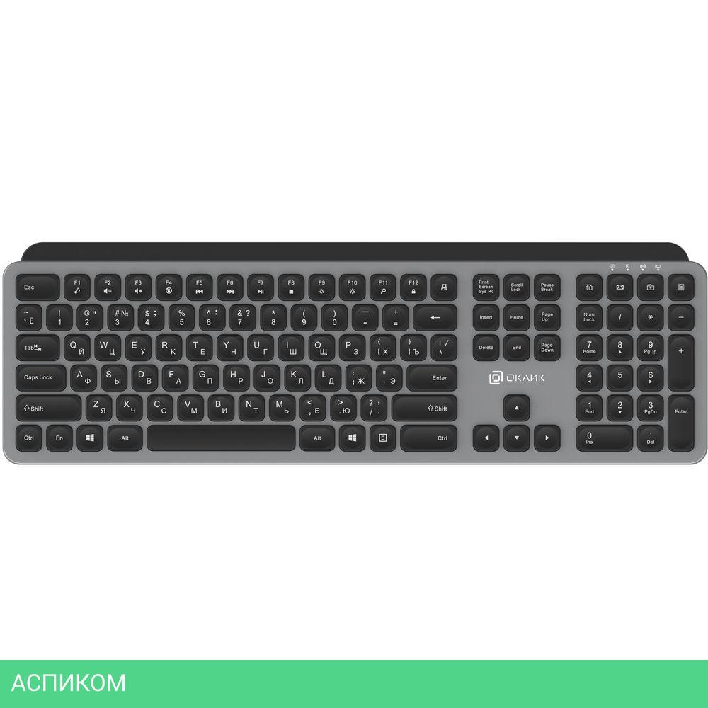 Клавиатура Oklick K859W серый/черный (2002136)