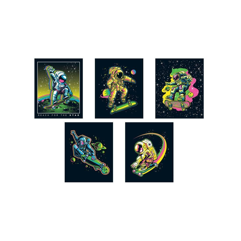 Тетрадь А5 48л. клетка "Космос неон" (Академия Групп)