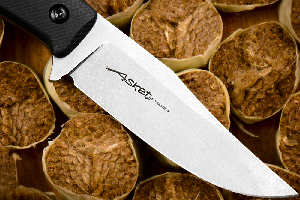 Туристический нож Asket AUS-10Co (Cryo) StoneWash Kydex